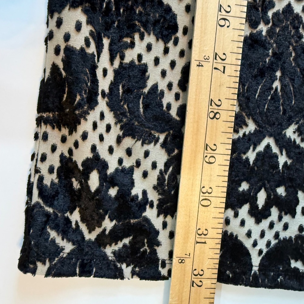 Free People Velvet Burnout Lace Mini Dress Black Cream Dark Feminine Gothic S - Picture 12 of 12